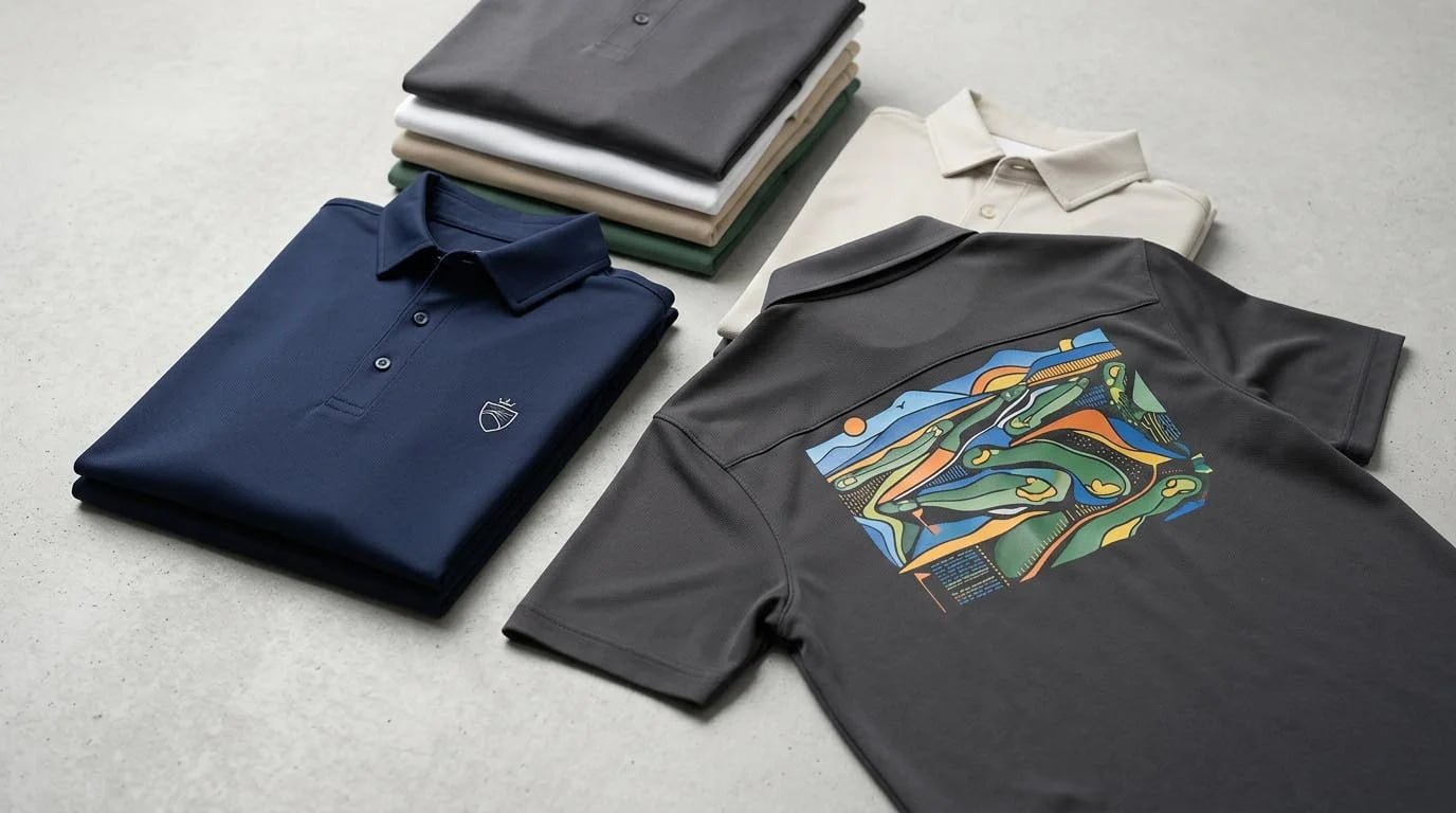 Best logo method by design type for custom golf polos