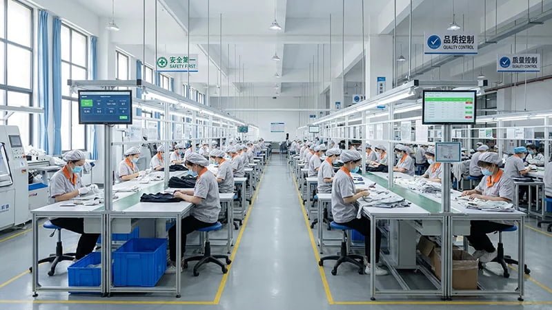 FUWAY's compliance certificates and a view of the factory floor.