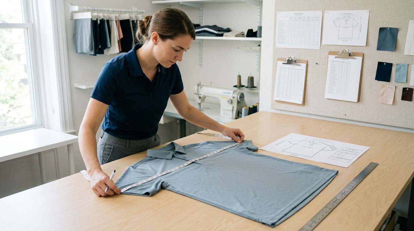 Golf apparel POM measurement diagram