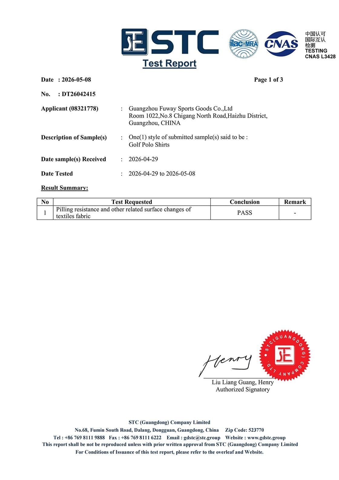 Pilling Resistance Test - Page 1