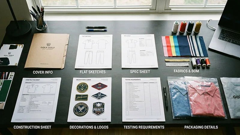 organized tech pack sections arranged on a desk