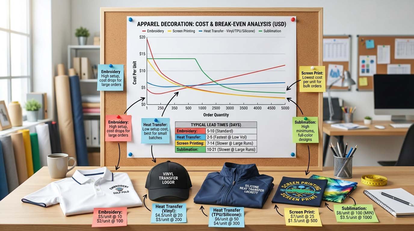 Cost comparison chart by order quantity