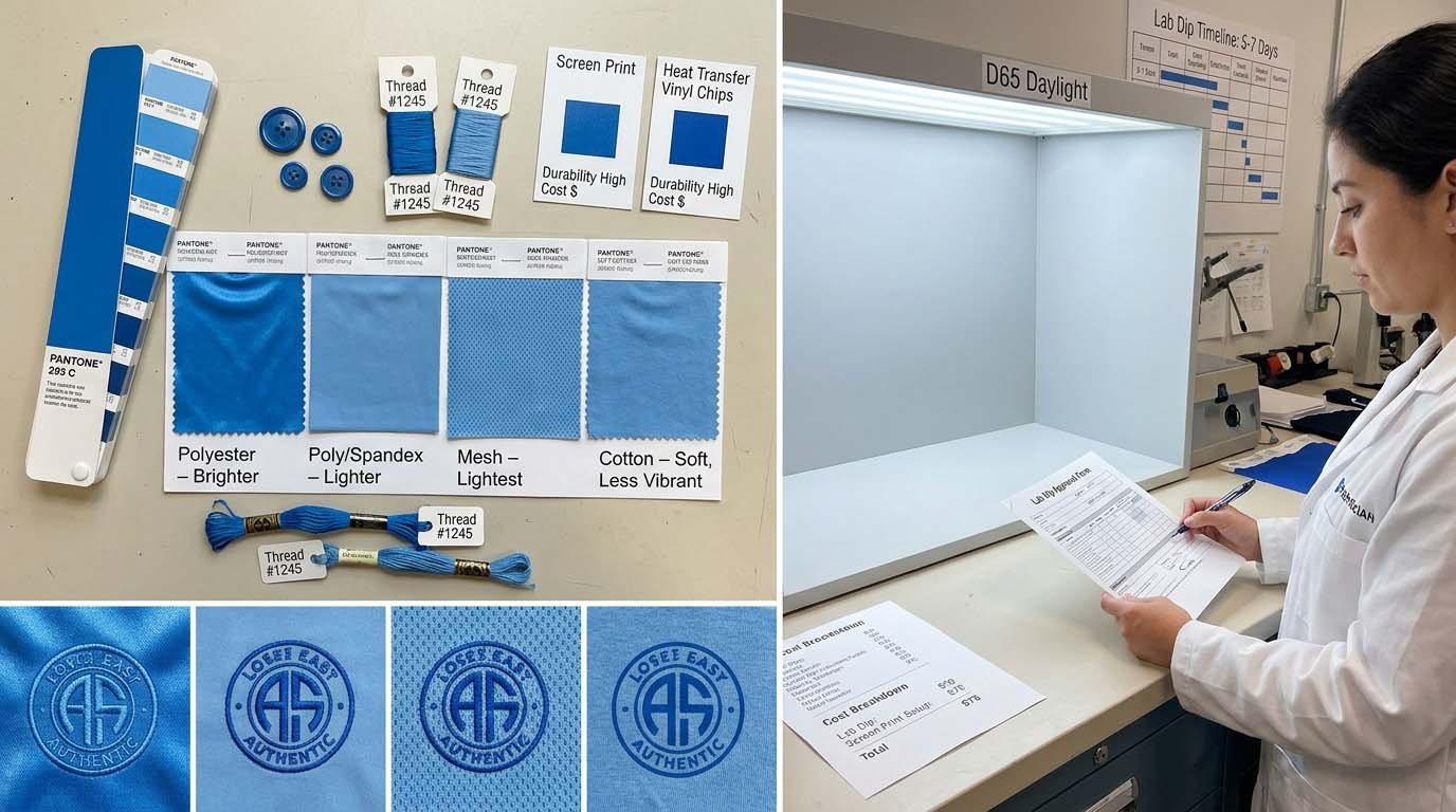 How Pantone standard translates to different fabrics and application methods Color translation across materials