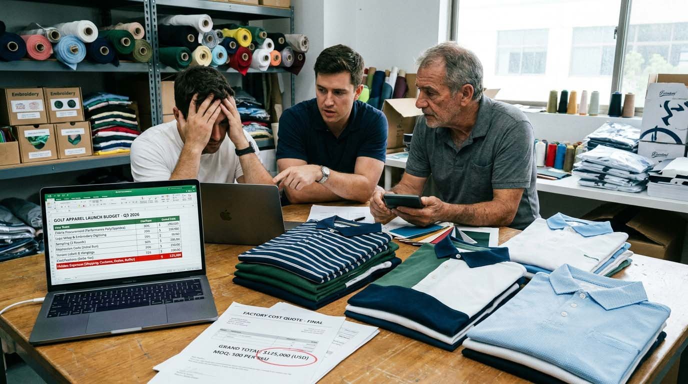 Complete budget allocation framework for launching golf apparel brand Golf clothing brand startup cost breakdown 2026