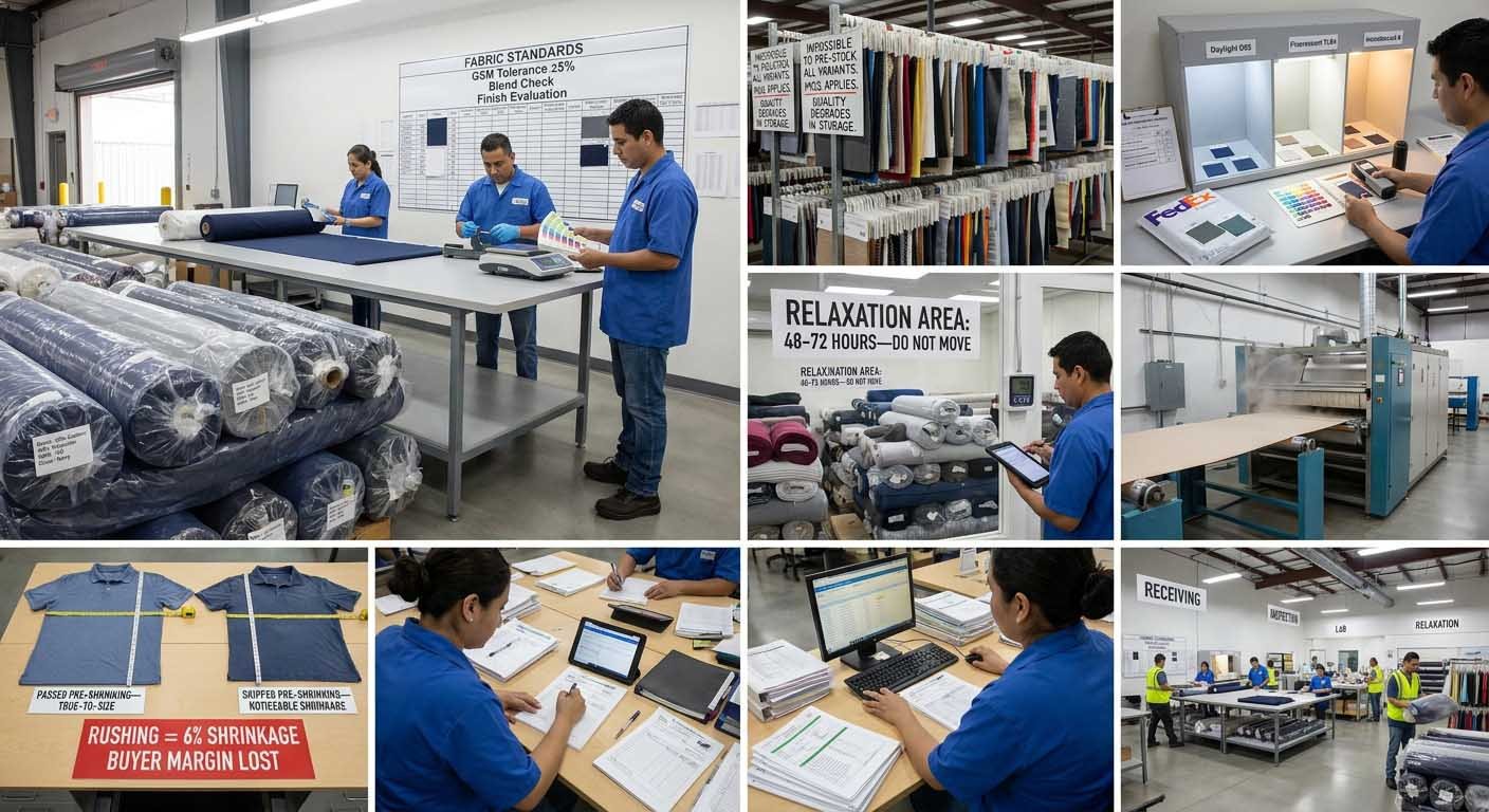 Fabric procurement and testing timeline