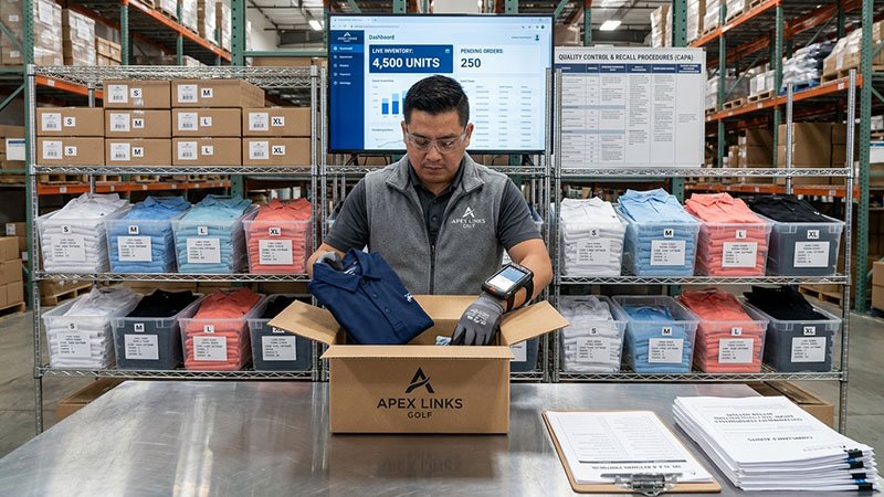 Go-to-market strategy for a golf brand on social media A phone screen showing a golf apparel brand's Instagram page with influencer content and product shots