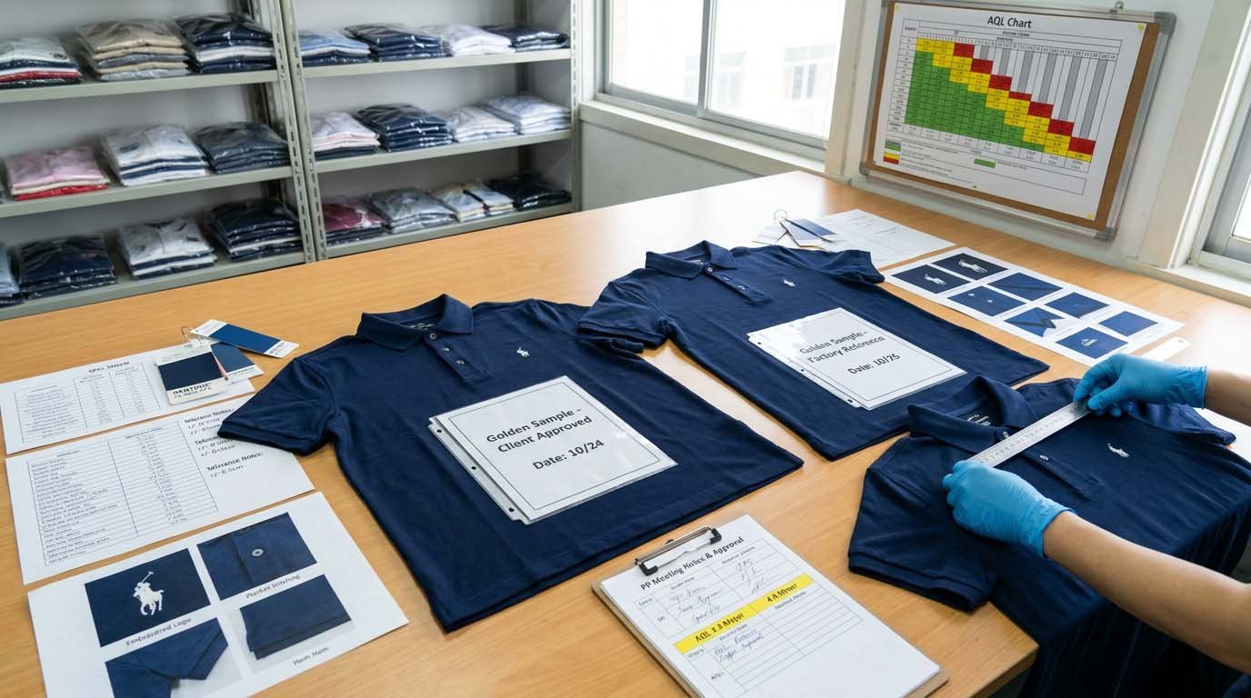 How to use approved PP sample to control bulk production quality Golden sample and approval workflow