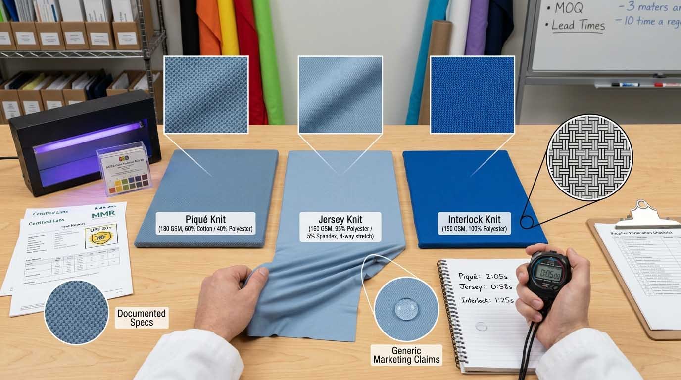 Golf polo fabric performance comparison