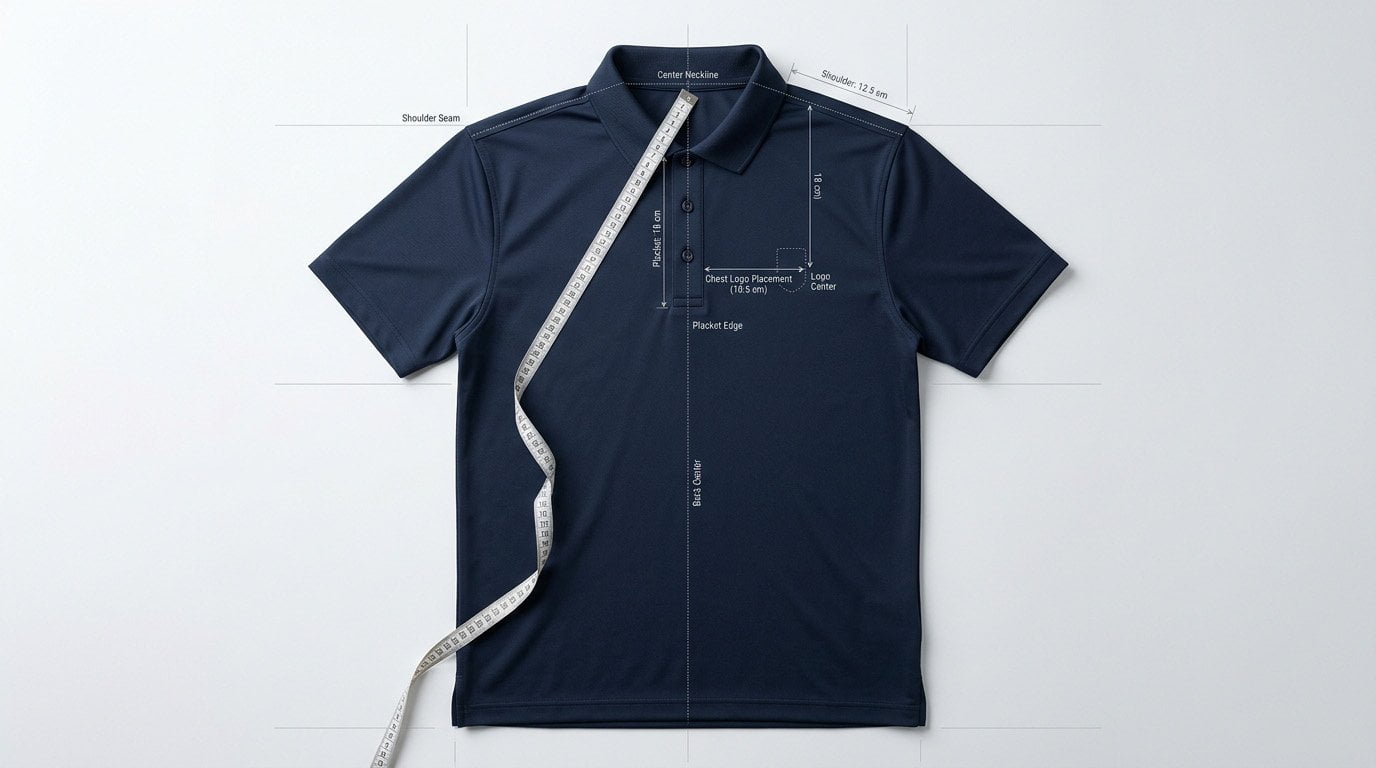 How to measure golf polo logo placement