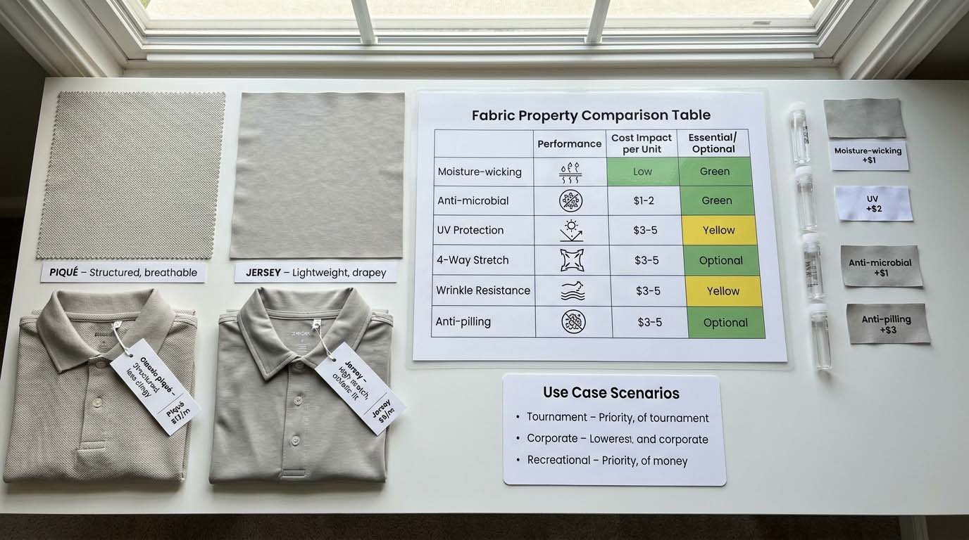 Fabric property comparison table