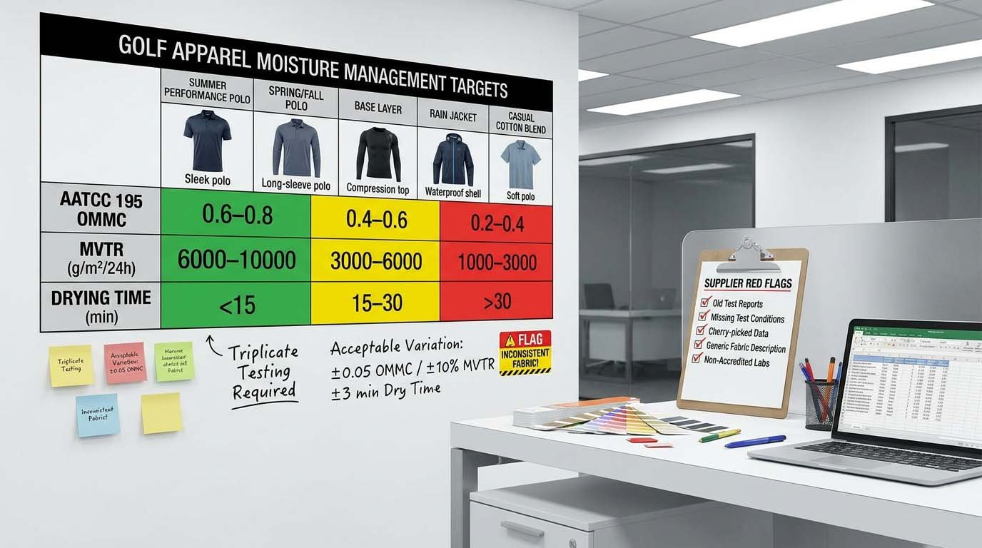 Specification target chart by garment type