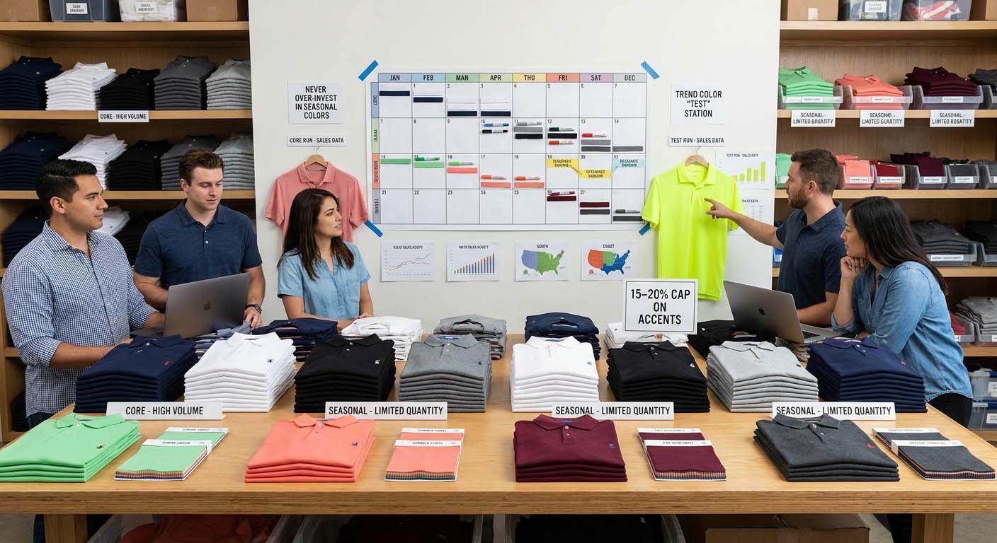 How to structure core versus seasonal color releases for optimal inventory turnover Seasonal color planning framework
