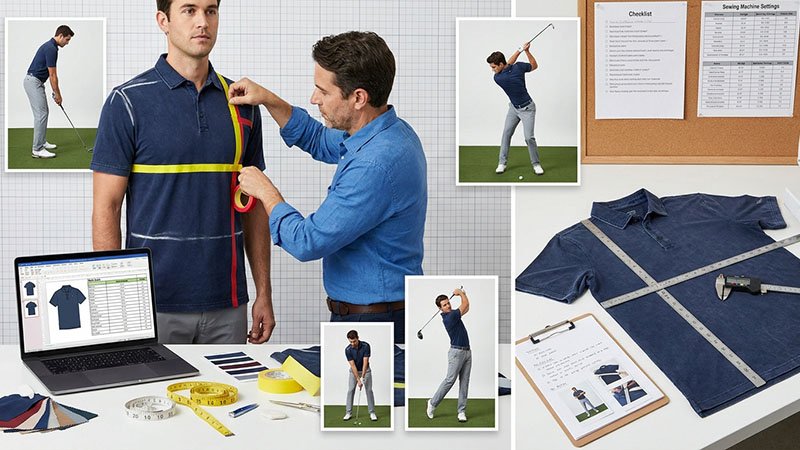 The professional workflow for a garment fit session A designer conducting a fit session with a model, using masking tape to mark POMs and chalk for draglines