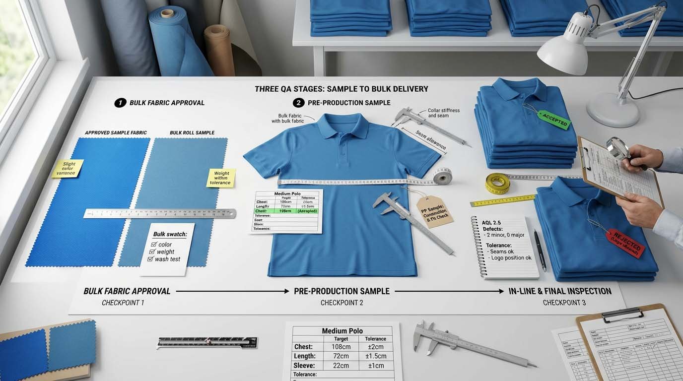 Quality checkpoint timeline diagram