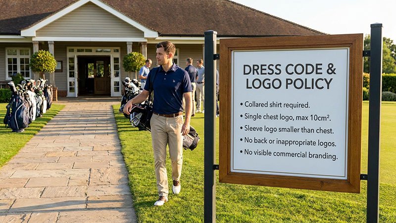 Typical golf club dress code rules Golf course dress code sign example