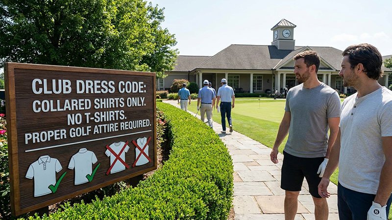Golf course dress code sign