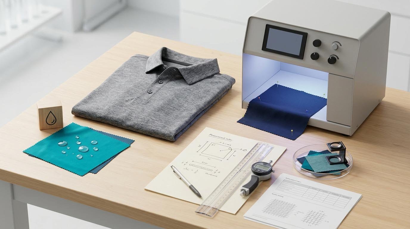 golf polo fabric testing and performance verification
