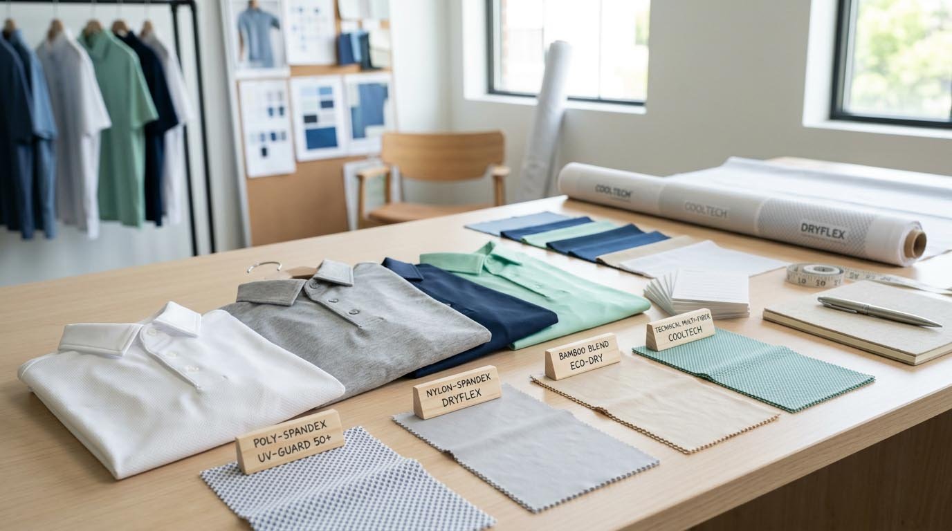 performance golf polo fabric types