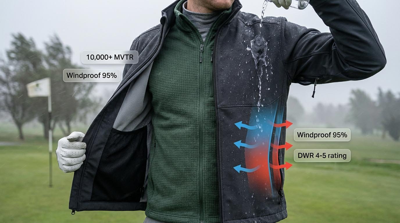 Moisture wind drizzle protection winter golf