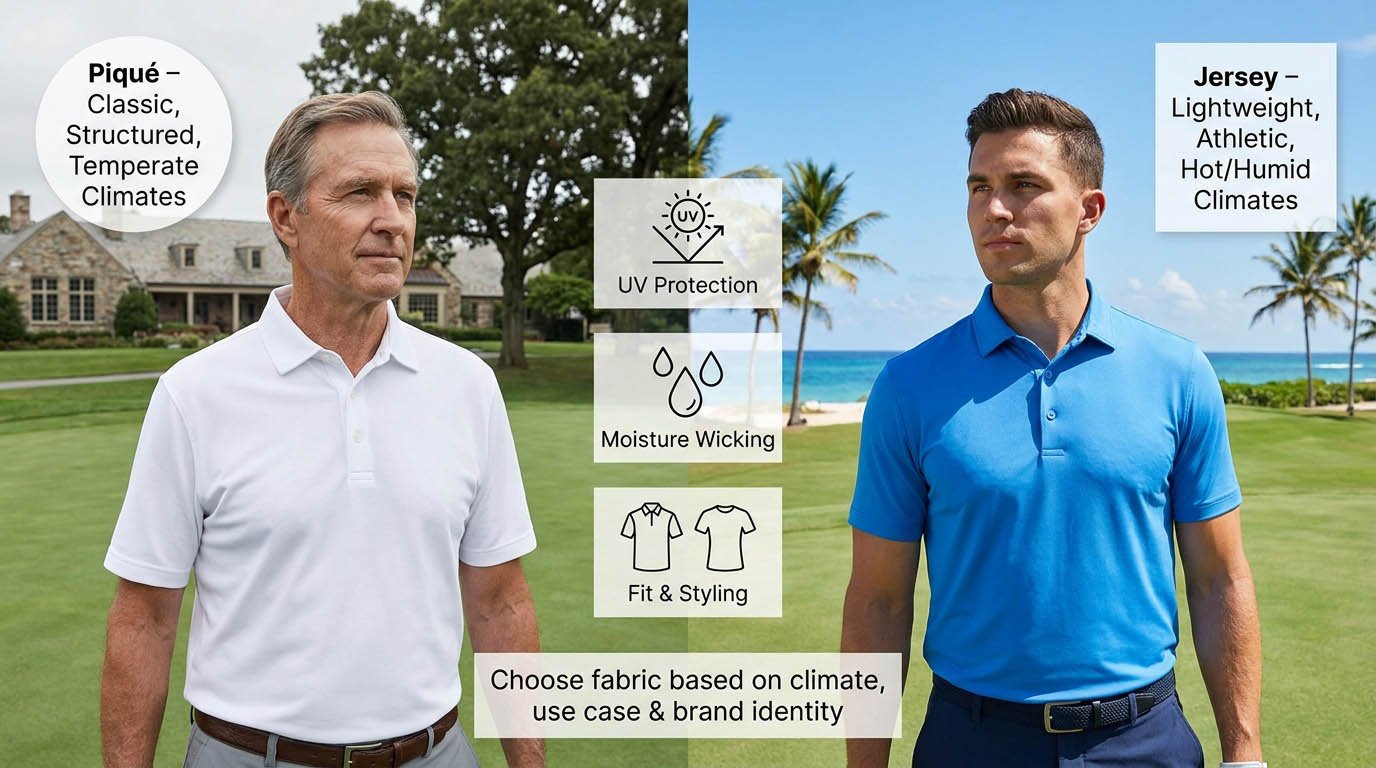 How piqué versus jersey fits different markets and customer types Climate and use case matching for fabric selection