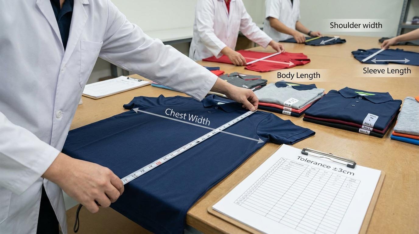 Correct polo shirt measurement points and technique