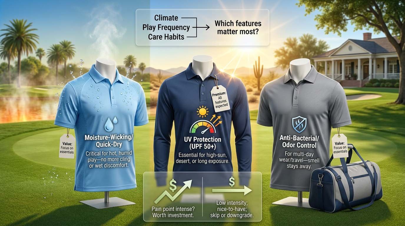 Ultimate Guide to Golf Polo Shirt Performance Fabrics: Moisture-Wicking, UV Protection, & Anti-Bacterial Features