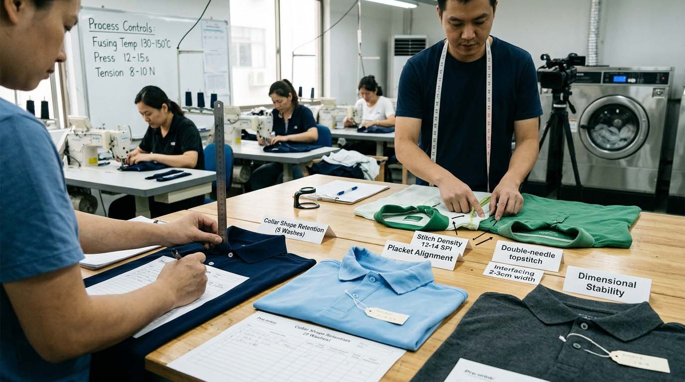 Fabric performance testing for golf polos