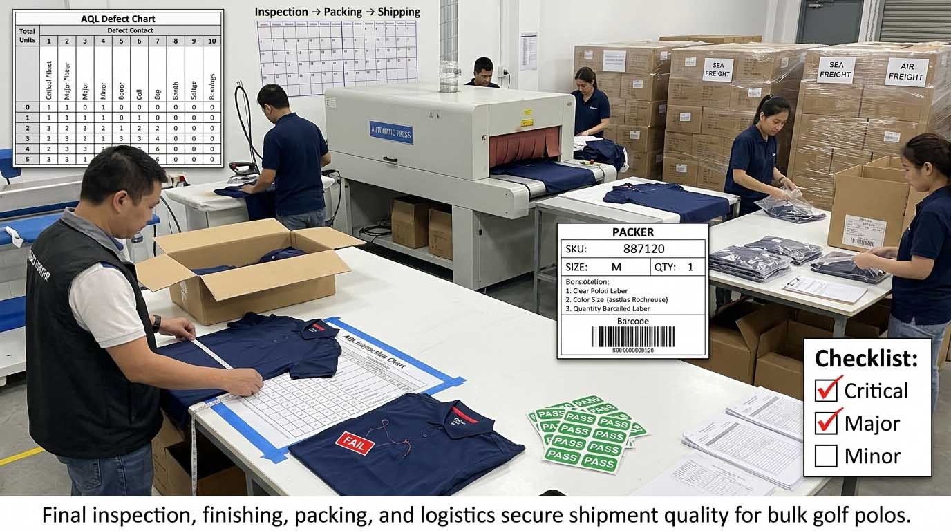 How inspection criteria and finishing processes affect shipment acceptance Final inspection and AQL quality standards