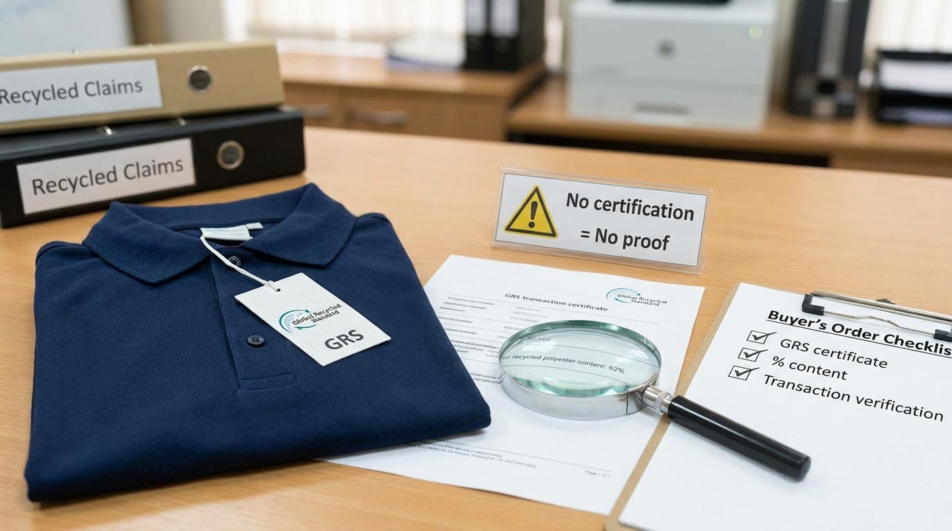 GRS certification recycled polyester golf apparel
