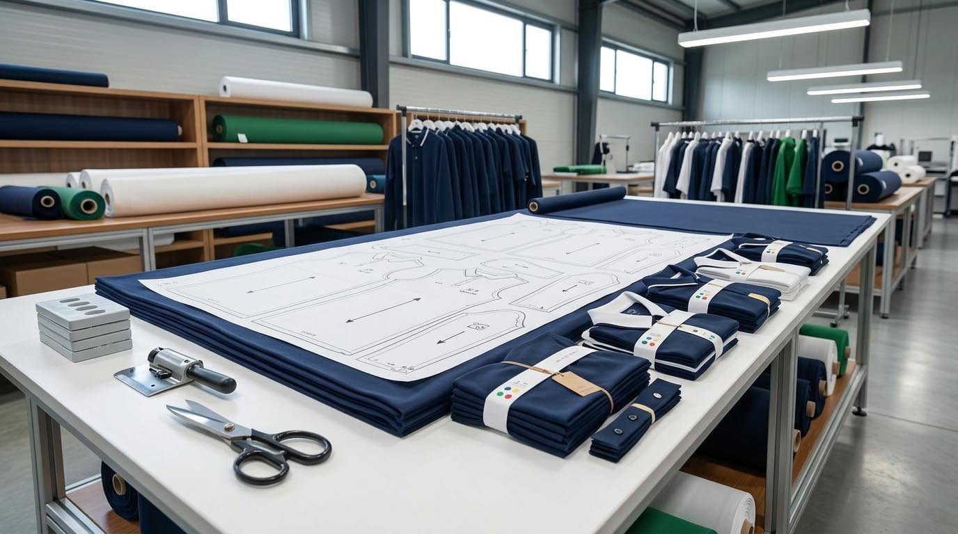 Golf polo cutting process