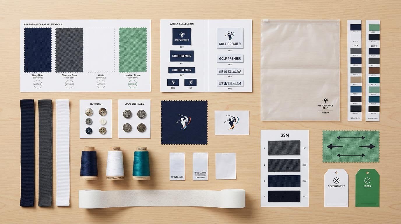 Golf polo fabric and trim sourcing