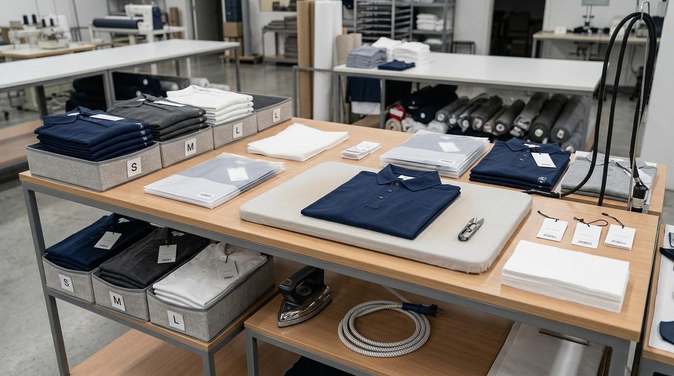 Golf polo finishing and packing