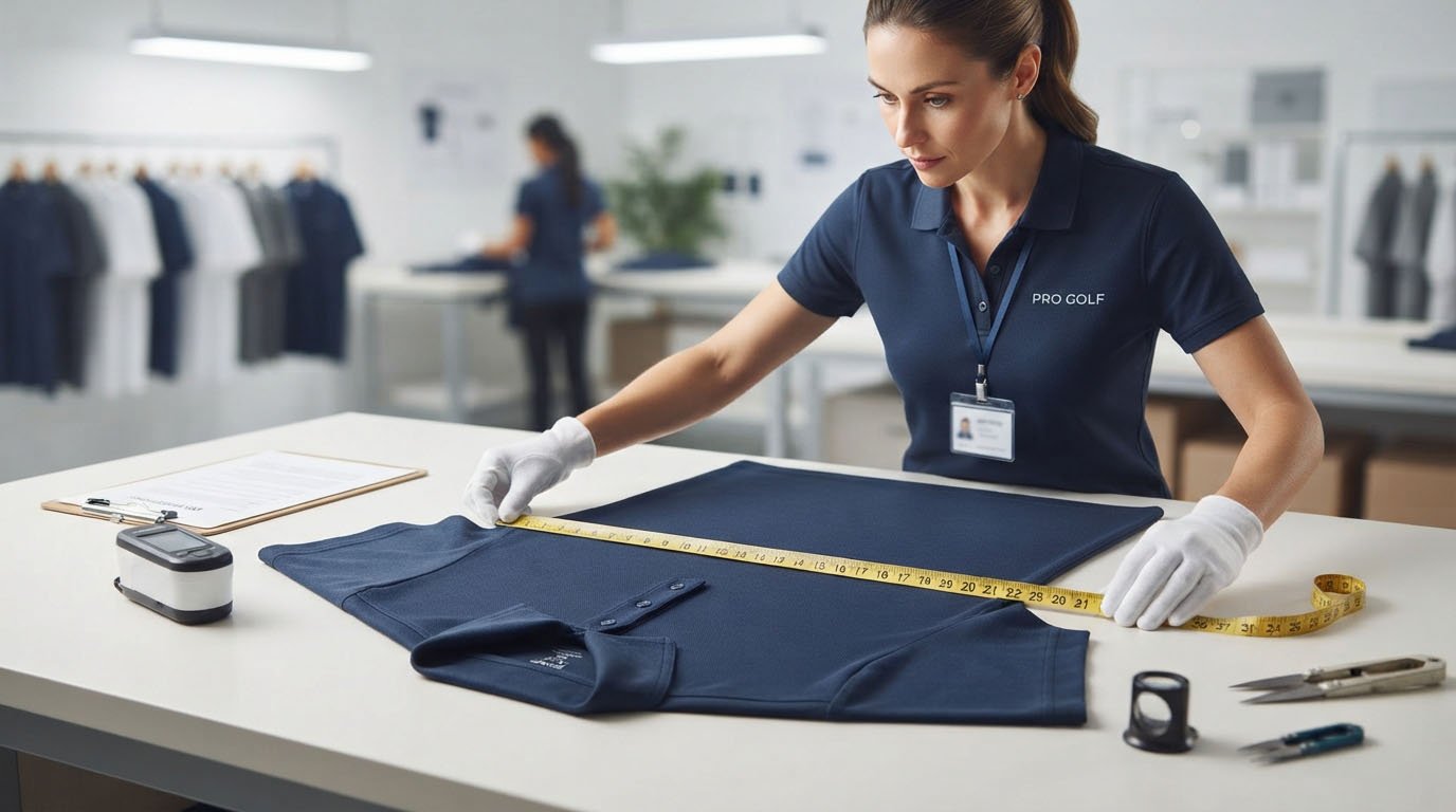 Golf polo garment measurement inspection