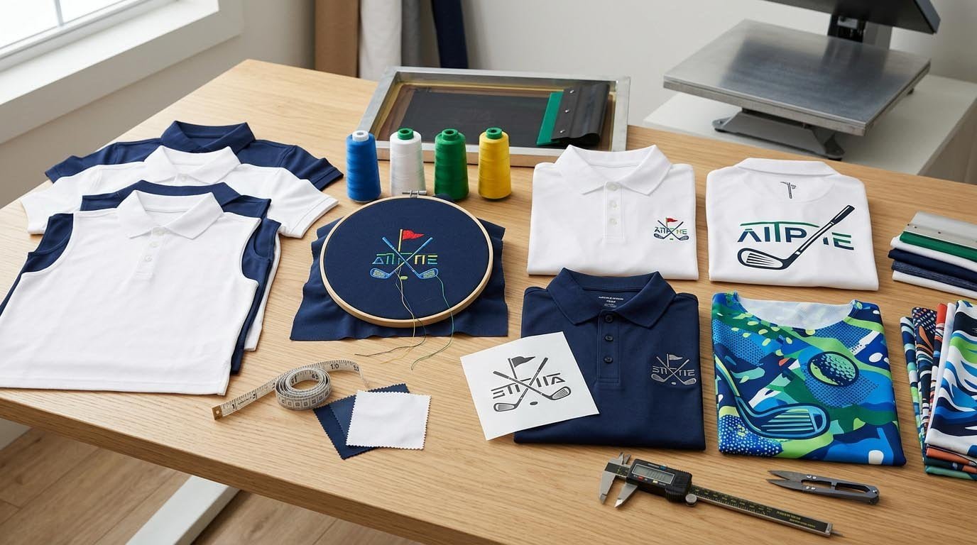 Golf polo logo decoration