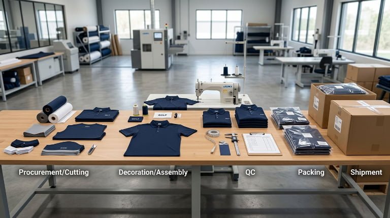 Golf Polo Shirts Production Process: From Tech Pack to Bulk Production