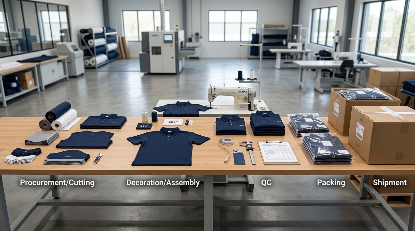 Golf Polo Shirts Production Process: From Tech Pack to Bulk Production