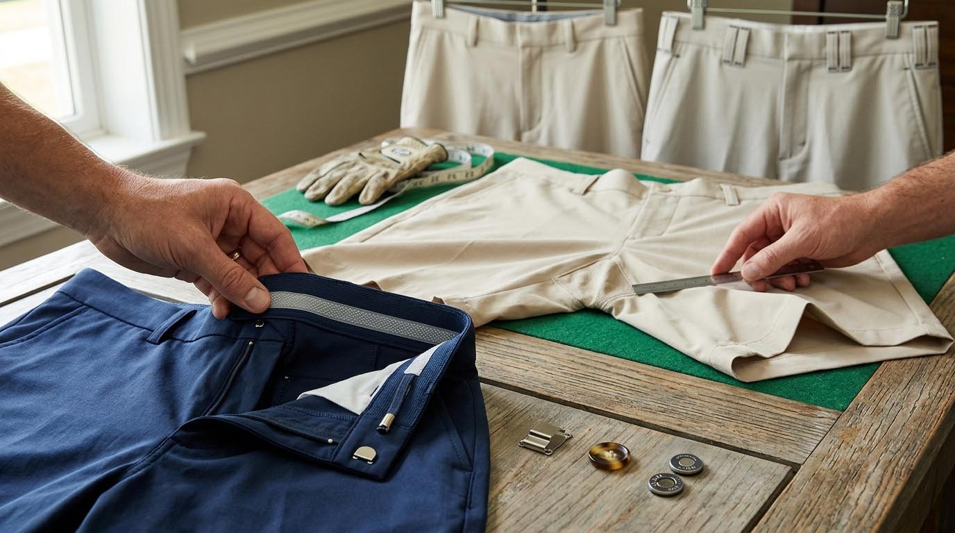 Inseam length and rise height comparison Golf shorts fit and sizing guide