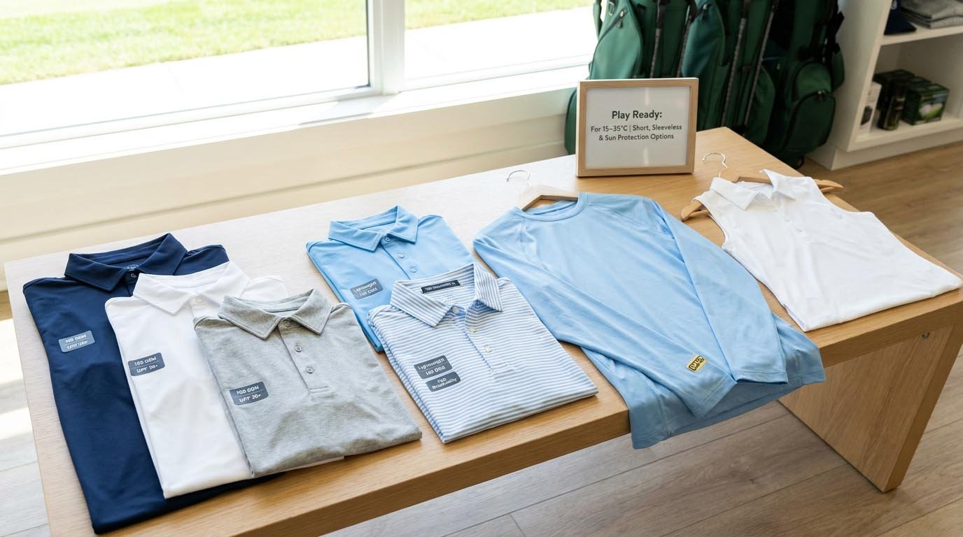 Heat-ready tops for spring summer golf apparel Golf performance polos and sun protection shirts