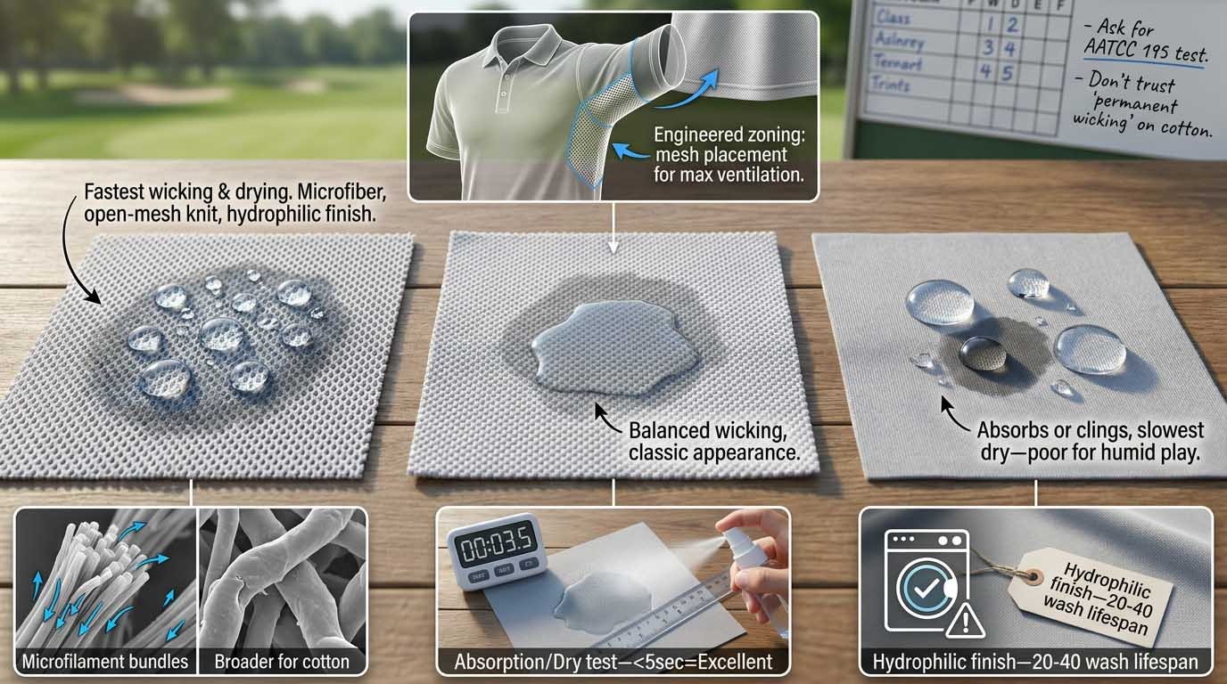 How moisture-wicking actually works in golf fabrics