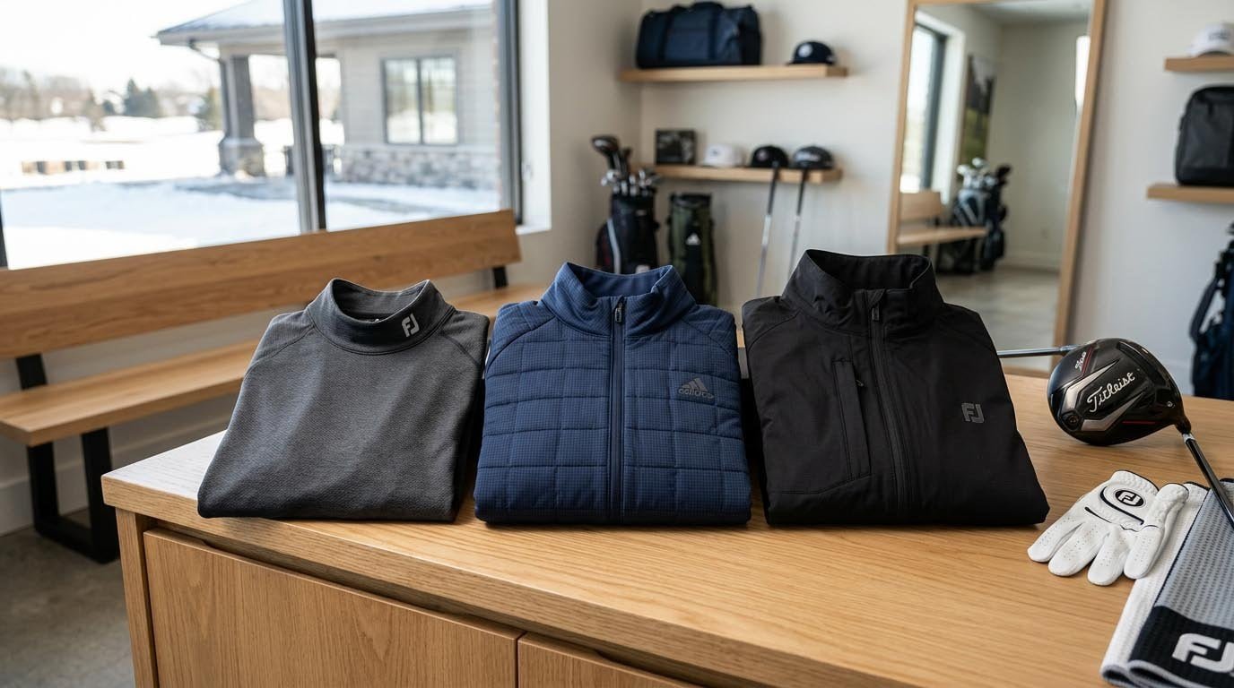 Layering system diagram for winter golf