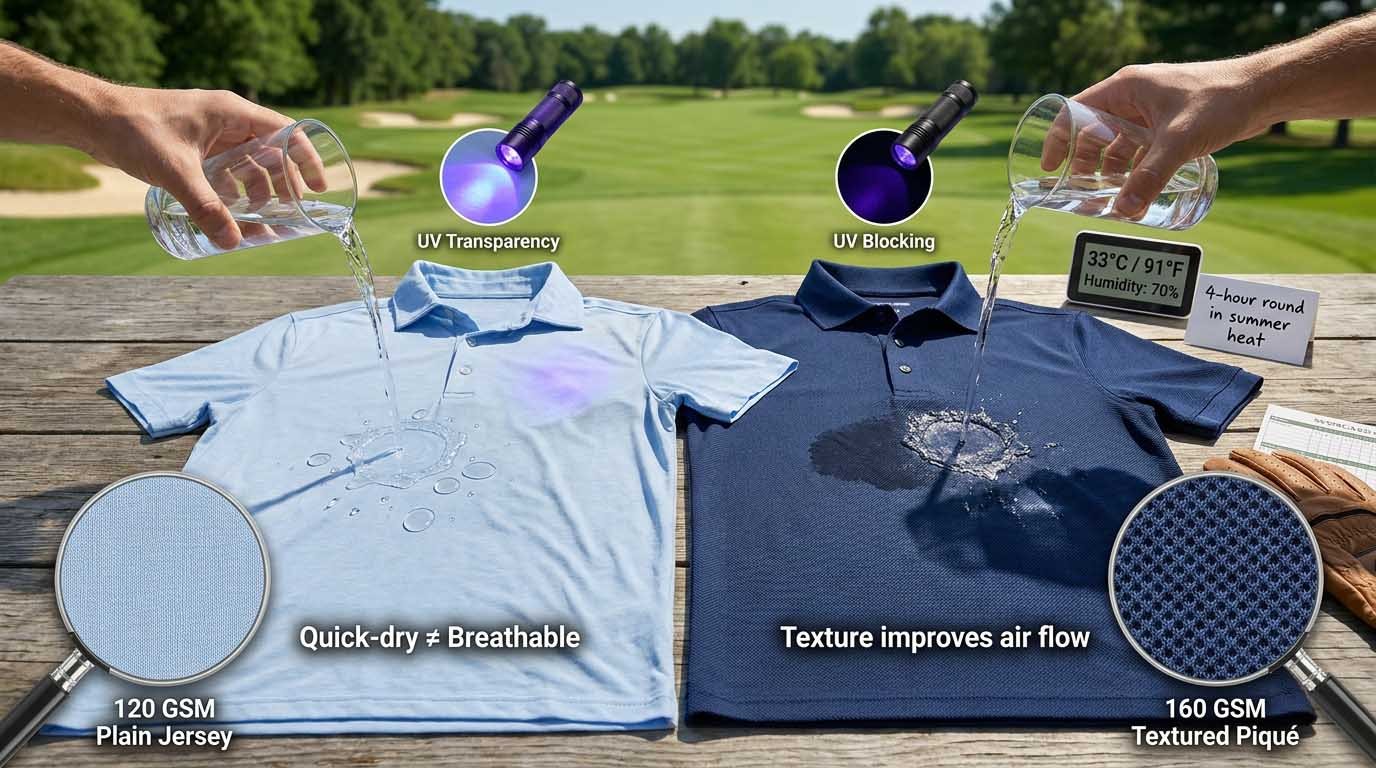 Summer golf apparel fabric selection guide