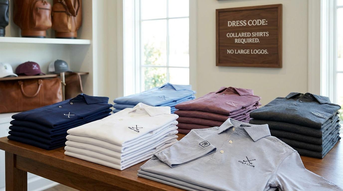 Golf apparel branding and design aesthetics