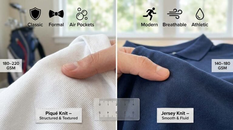 Piqué Mesh vs Jersey Knit: Which Fabric Is Best for Golf Polo Shirts?