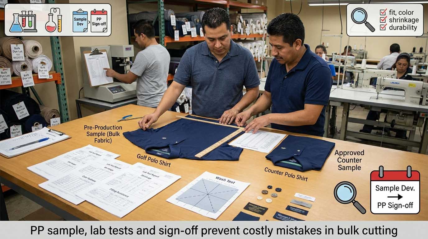 Critical checkpoints between sample approval and bulk production Pre-production validation process and testing