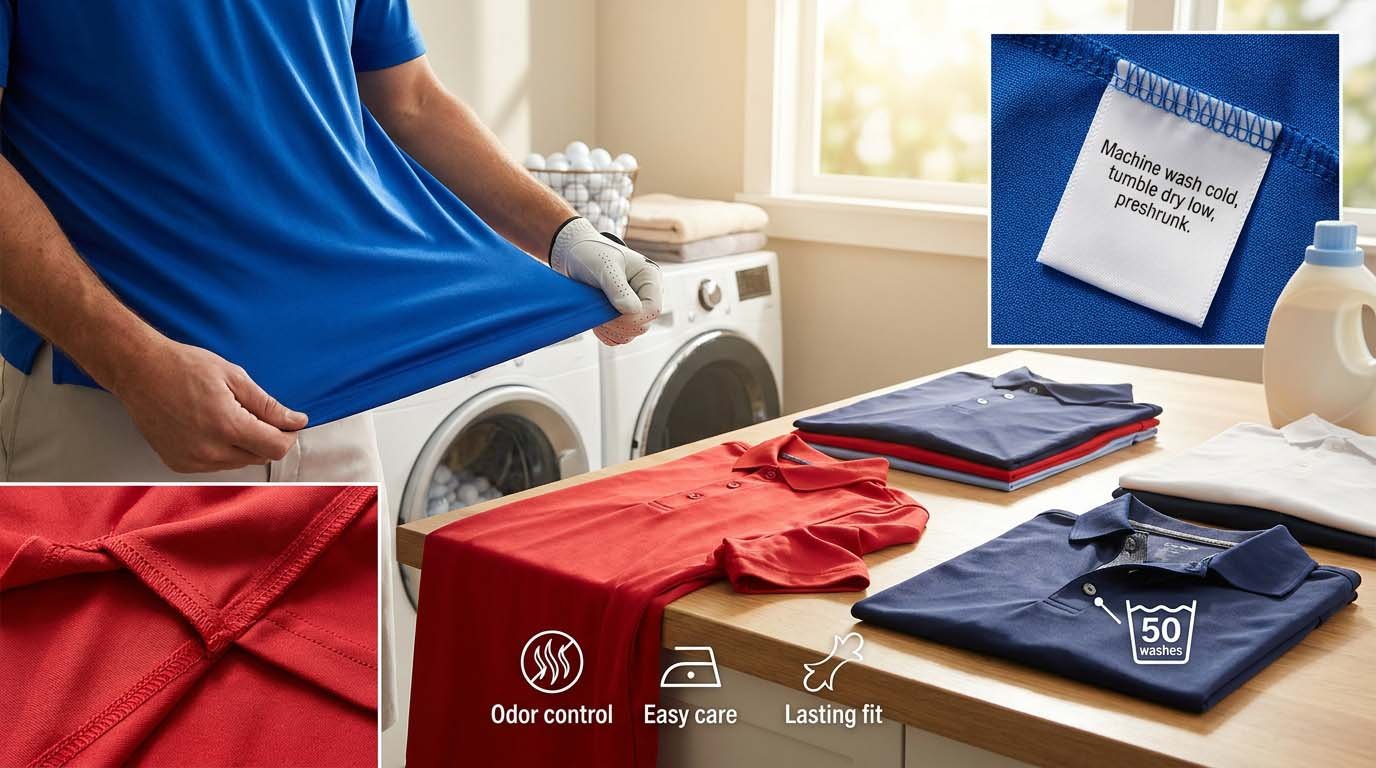 Golf apparel comfort and fit details