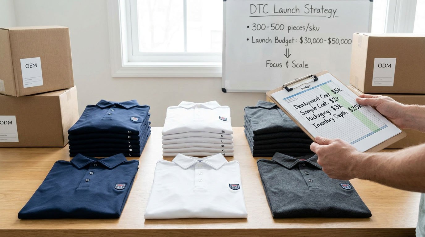 How SKU count affects development costs and inventory depth in early golf apparel brand launches Budget allocation comparison for private label launch strategies
