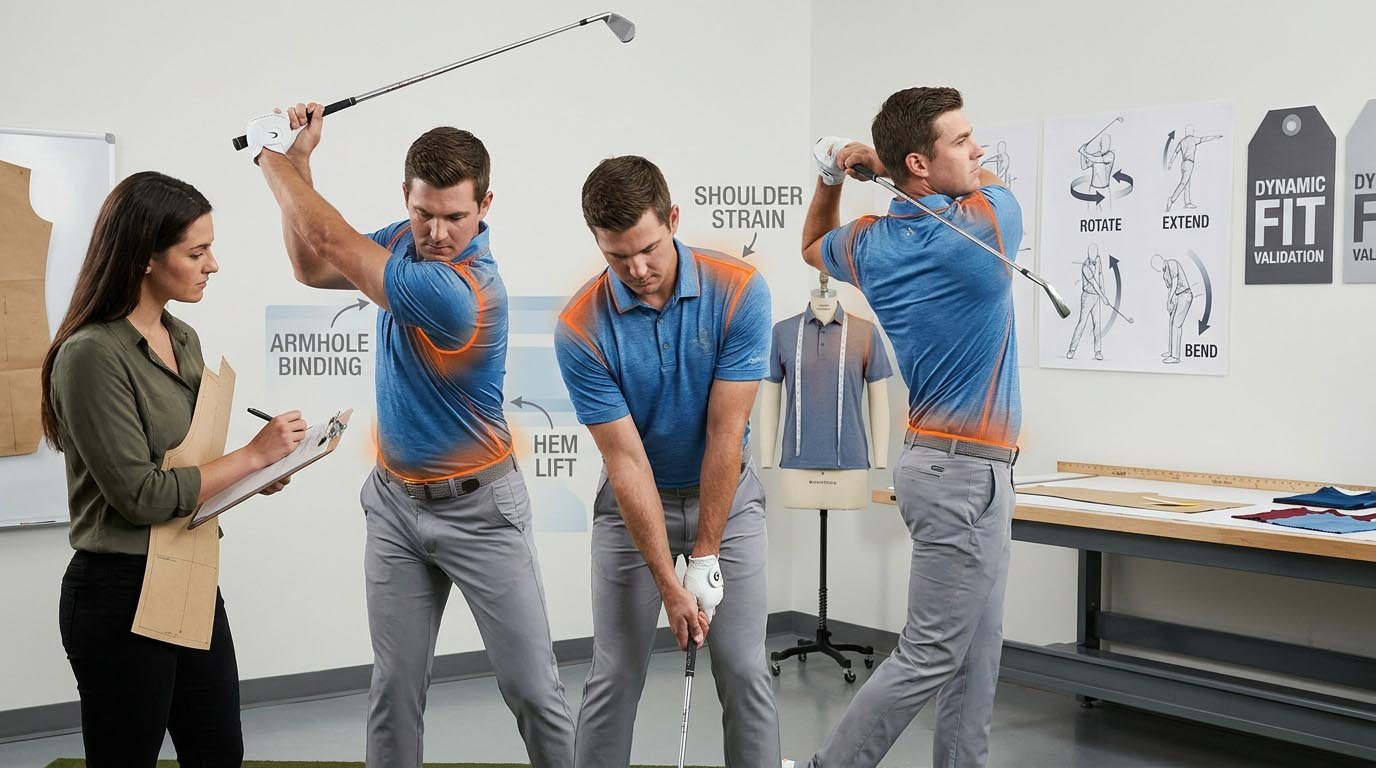 Dynamic fit testing for golf apparel development