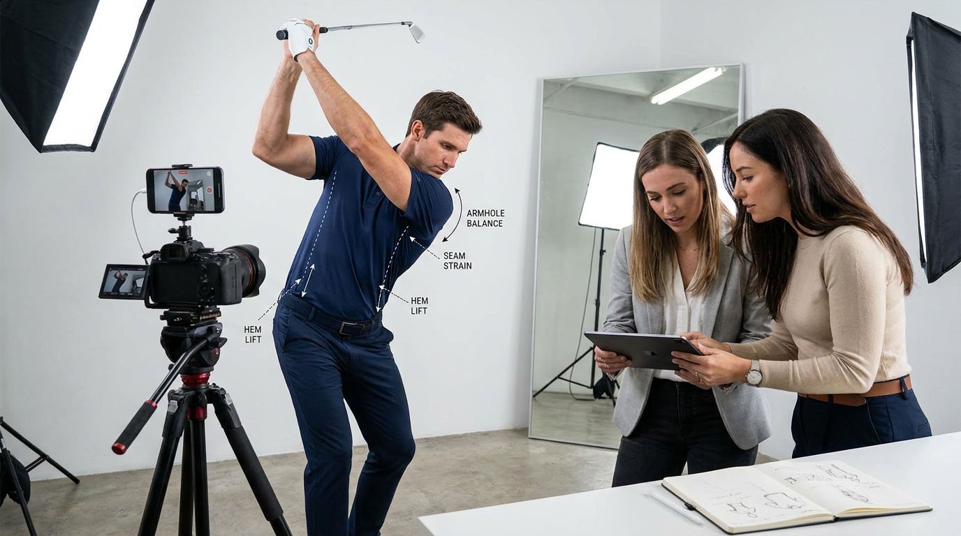 Fit testing process with swing motion