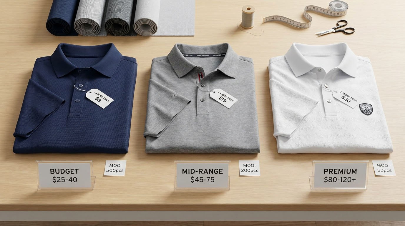 Golf apparel price tier breakdown