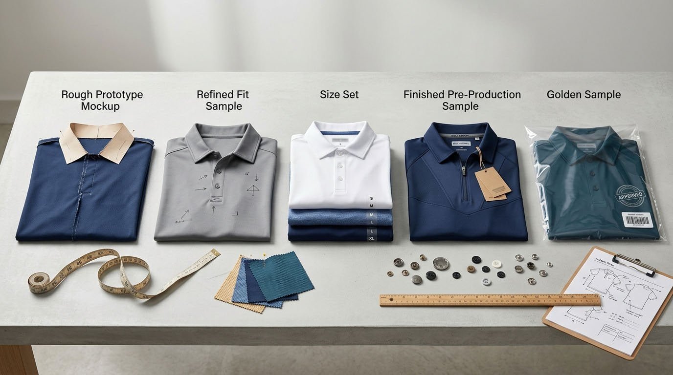 Golf apparel product development timeline from product brief to bulk production Golf apparel product development timeline